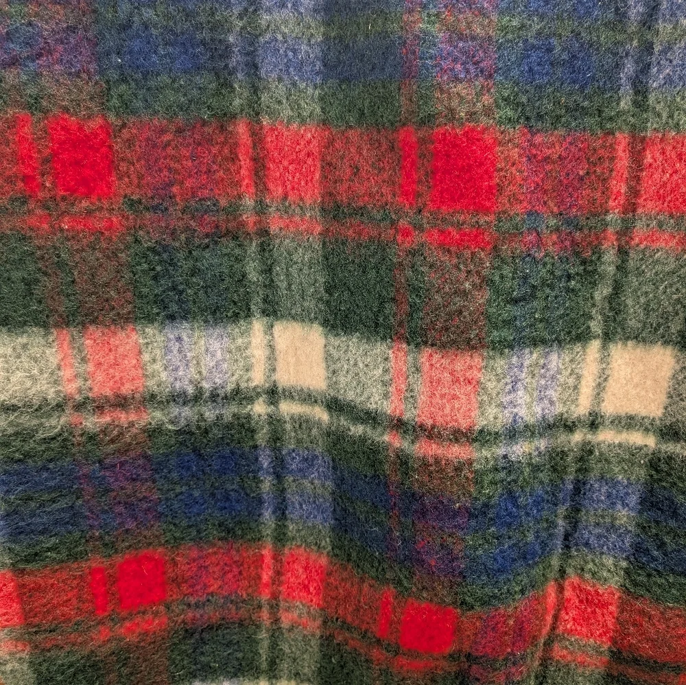 Vintage Blanket   Holland By Aaba Plaid Wool Blanket 1950 ALLWool 72x72